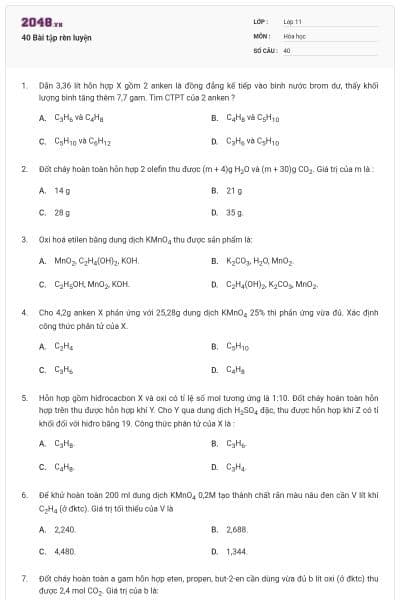 40 Bài tập rèn luyện