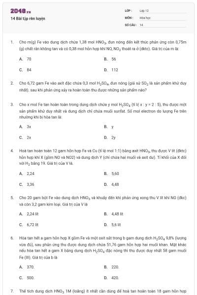 14 Bài tập rèn luyện
