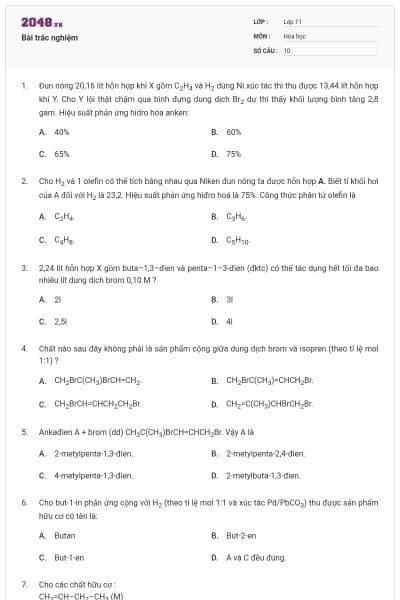 Bài trắc nghiệm