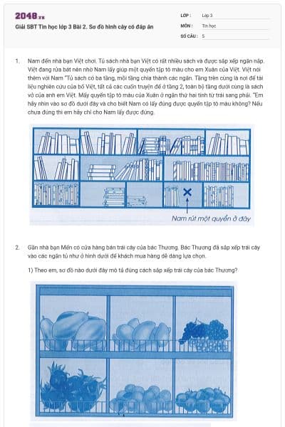 Giải SBT Tin học lớp 3 Bài 2. Sơ đồ hình cây có đáp án