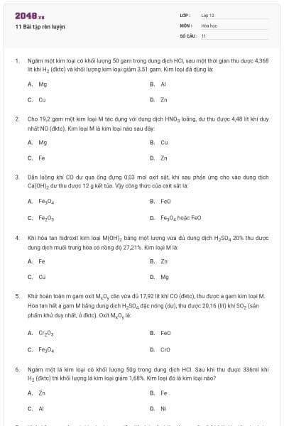 11 Bài tập rèn luyện