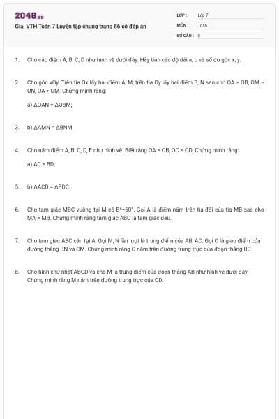 Giải VTH Toán 7 Luyện tập chung trang 86 có đáp án