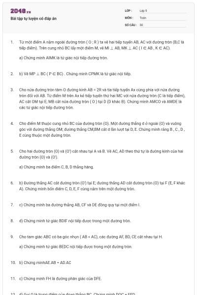 Bài tập tự luyện có đáp án