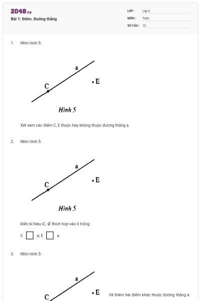 Bài 1: Điểm. Đường thẳng