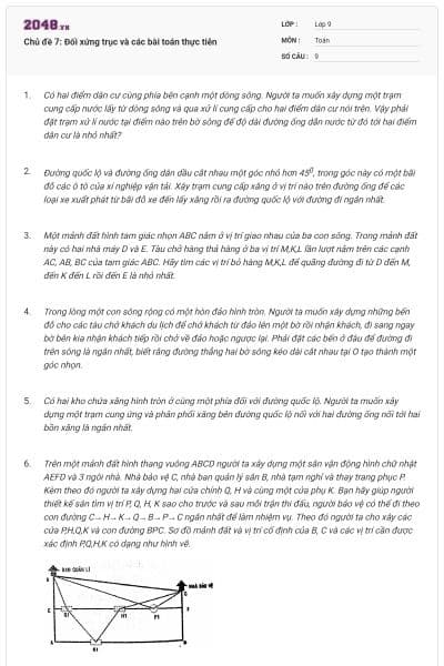 Chủ đề 7: Đối xứng trục và các bài toán thực tiễn