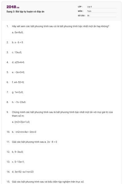 Dạng 3: Bài tập tự luyện có đáp án