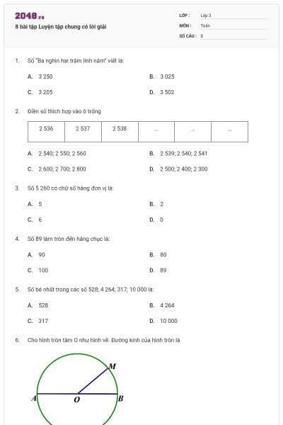 8 bài tập Luyện tập chung có lời giải
