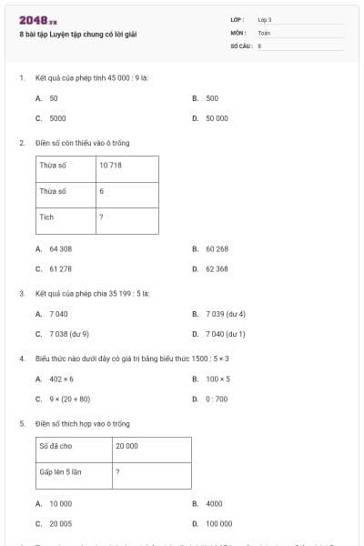 8 bài tập Luyện tập chung có lời giải
