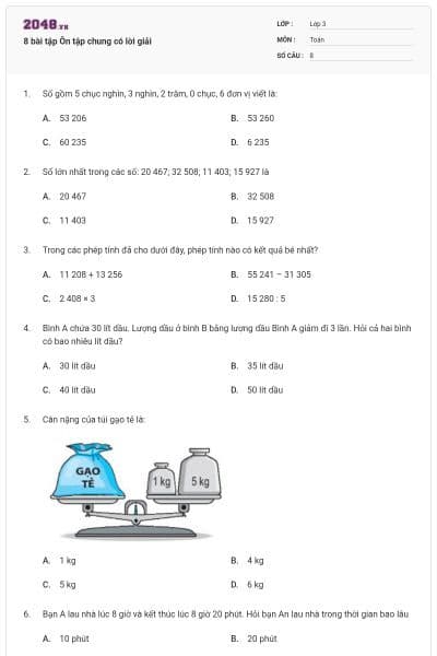 8 bài tập Ôn tập chung có lời giải
