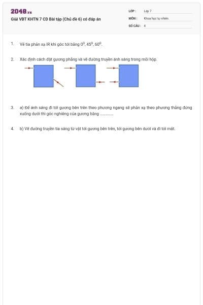 Giải VBT KHTN 7 CD Bài tập (Chủ đề 6) có đáp án