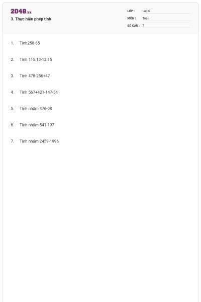 3. Thực hiện phép tính