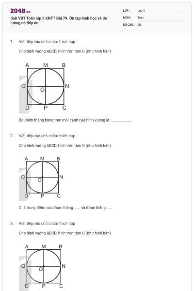Giải VBT Toán lớp 3 KNTT Bài 79. Ôn tập hình học và đo lường có đáp án