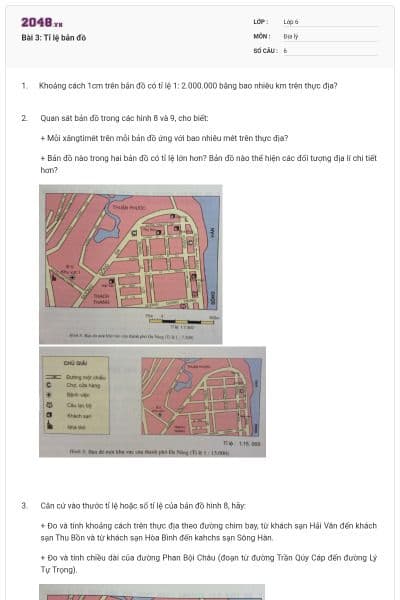 Bài 3: Tỉ lệ bản đồ