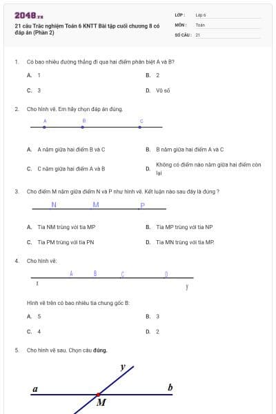 21 câu Trắc nghiệm Toán 6 KNTT Bài tập cuối chương 8 có đáp án (Phần 2)