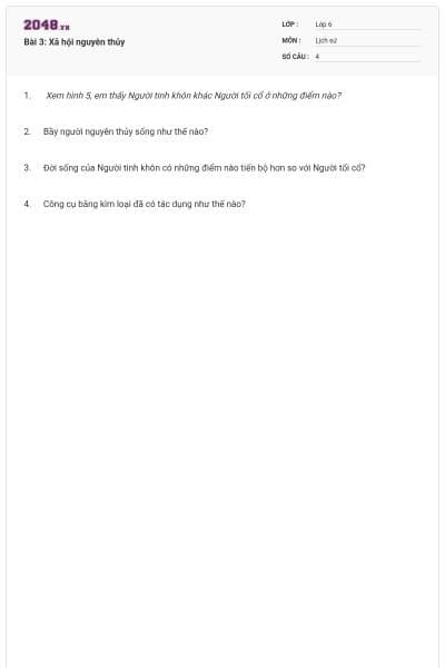 Bài 3: Xã hội nguyên thủy