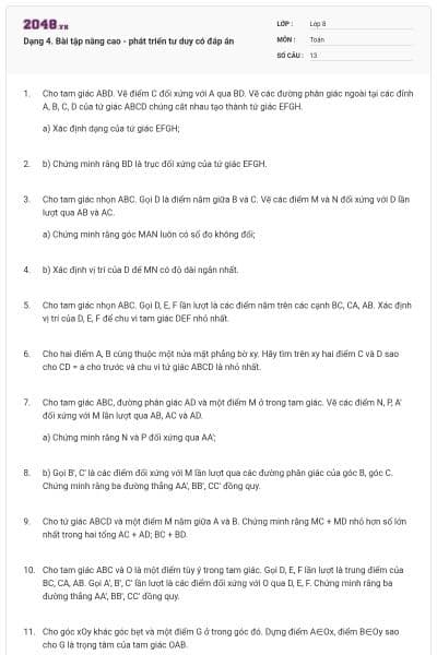 Dạng 4. Bài tập nâng cao - phát triển tư duy có đáp án