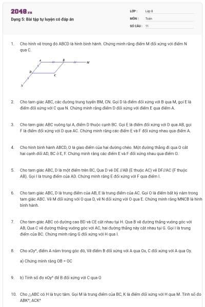 Dạng 5: Bài tập tự luyện có đáp án