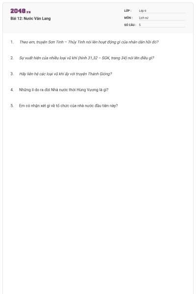 Bài 12: Nước Văn Lang