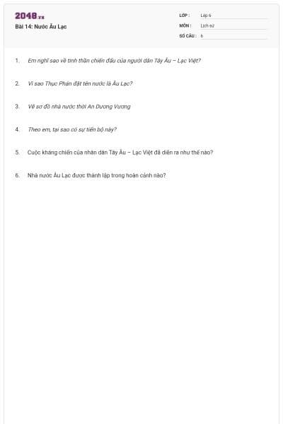 Bài 14: Nước Âu Lạc