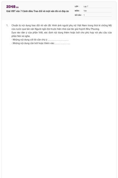 Giải VBT văn 7 Cánh diều Trao đổi về một vấn đề có đáp án