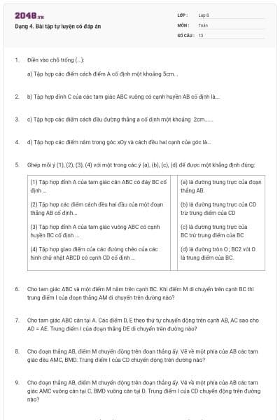 Dạng 4. Bài tập tự luyện có đáp án