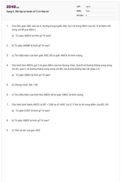 Dạng 6. Bài tập tự luyện số 3 có đáp án