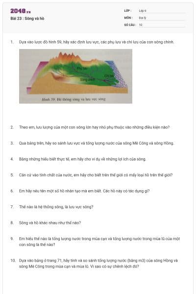 Bài 23 : Sông và hồ