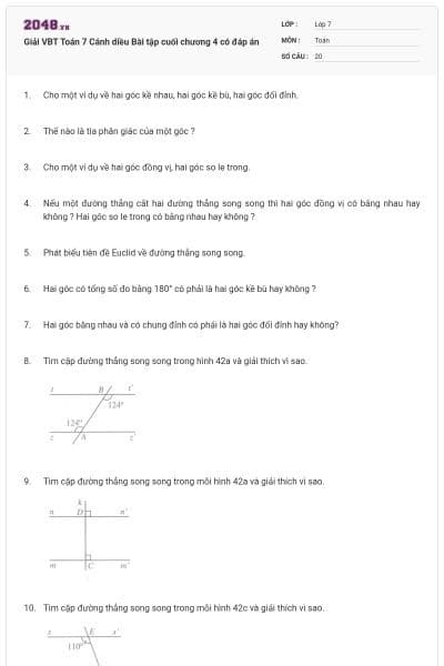 Giải VBT Toán 7 Cánh diều Bài tập cuối chương 4 có đáp án