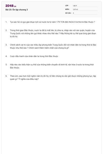 Bài 25: Ôn tập chương 3