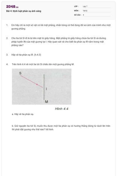 Bài 4: Định luật phản xạ ánh sáng