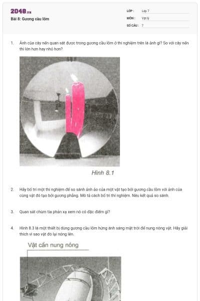 Bài 8: Gương cầu lõm