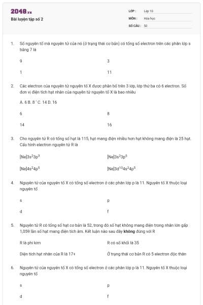 Bài luyện tập số 2