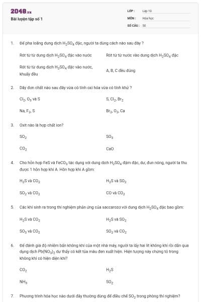 Bài luyện tập số 1