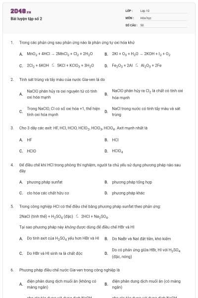 Bài luyện tập số 2