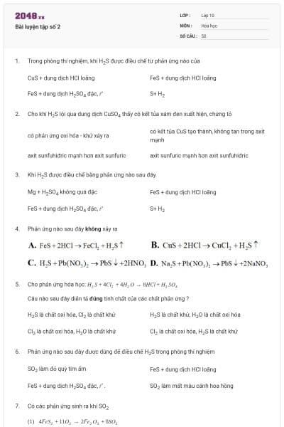 Bài luyện tập số 2