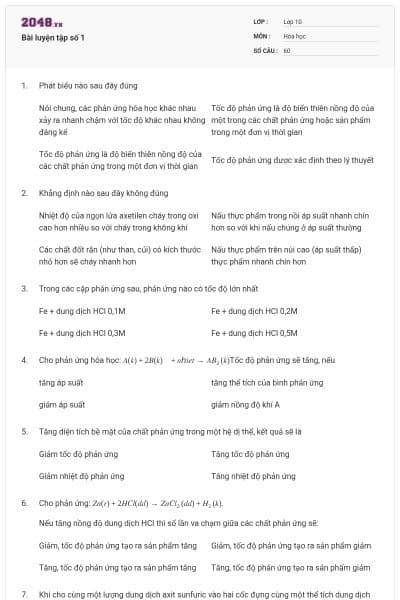 Bài luyện tập số 1