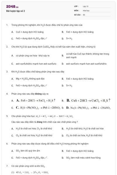 Bài luyện tập số 2