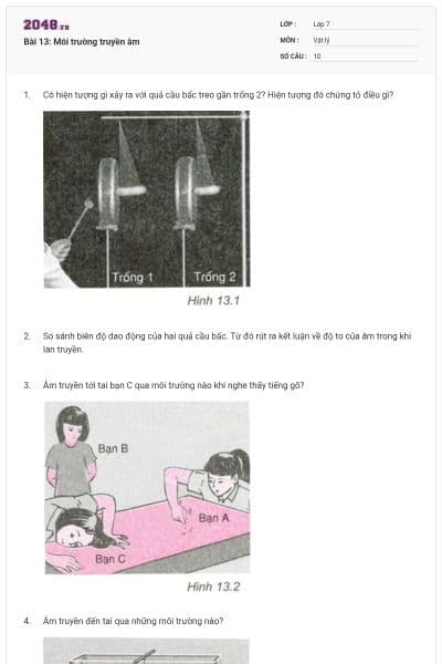 Bài 13: Môi trường truyền âm