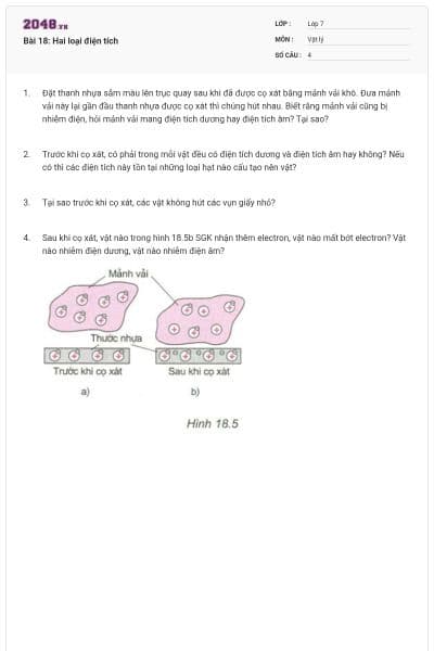 Bài 18: Hai loại điện tích