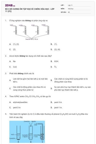 BỘ 4  ĐỀ CƯƠNG ÔN TẬP HỌC KÌ 2 MÔN: HÓA HỌC - LỚP 11 (P2)