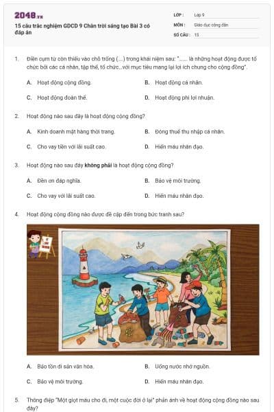 15 câu trắc nghiệm GDCD 9 Chân trời sáng tạo Bài 3 có đáp án