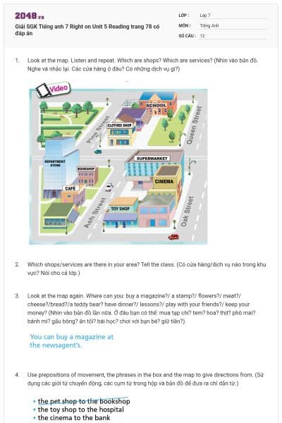 Giải SGK Tiếng anh 7 Right on Unit 5 Reading trang 78 có đáp án