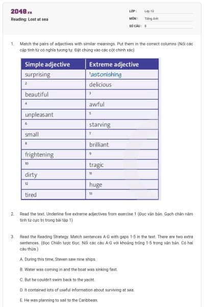 Reading: Lost at sea