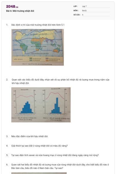Bài 6: Môi trường nhiệt đới