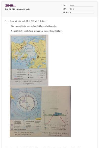 Bài 21: Môi trường đới lạnh