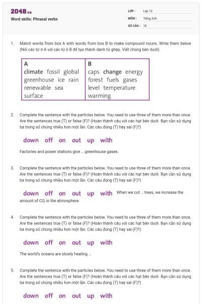Word skills: Phrasal verbs