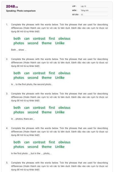 Speaking: Photo comparison