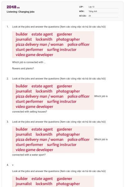 Listening: Changing jobs
