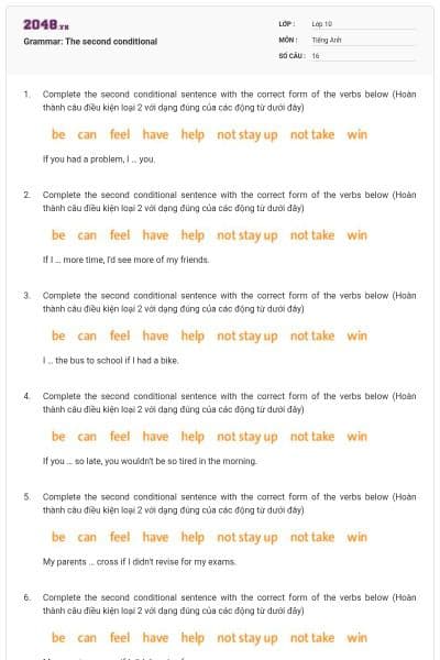 Grammar: The second conditional
