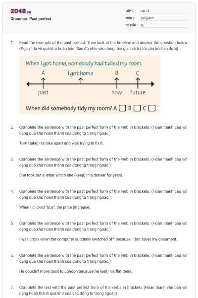 Grammar: Past perfect